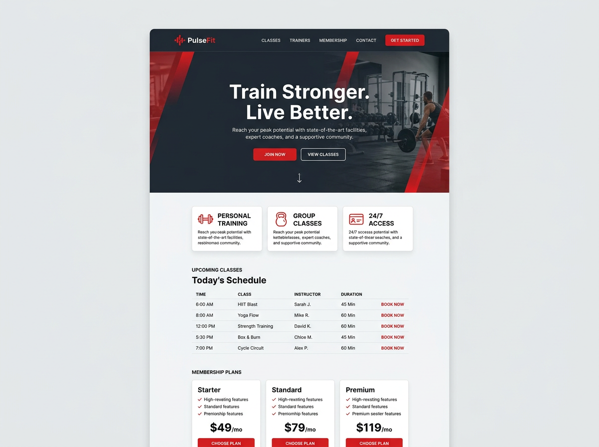 PulseFit website preview