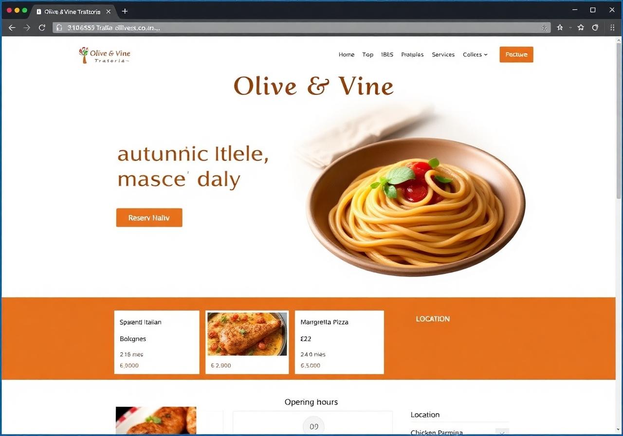 Olive & Vine website preview